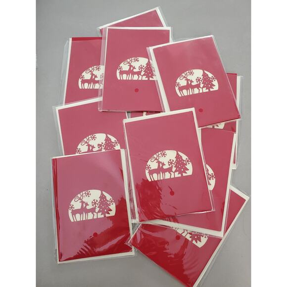 Bundle of 5 Unique 3D Popup Christmas Trees With Reindeers Greeting Cards - Picture 4 of 4